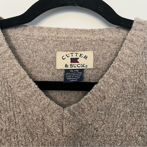 Men’s Wool Blend V-Neck Sweater Size XL Tan Beige Neutral Fall Capsule - Picture 5 of 6